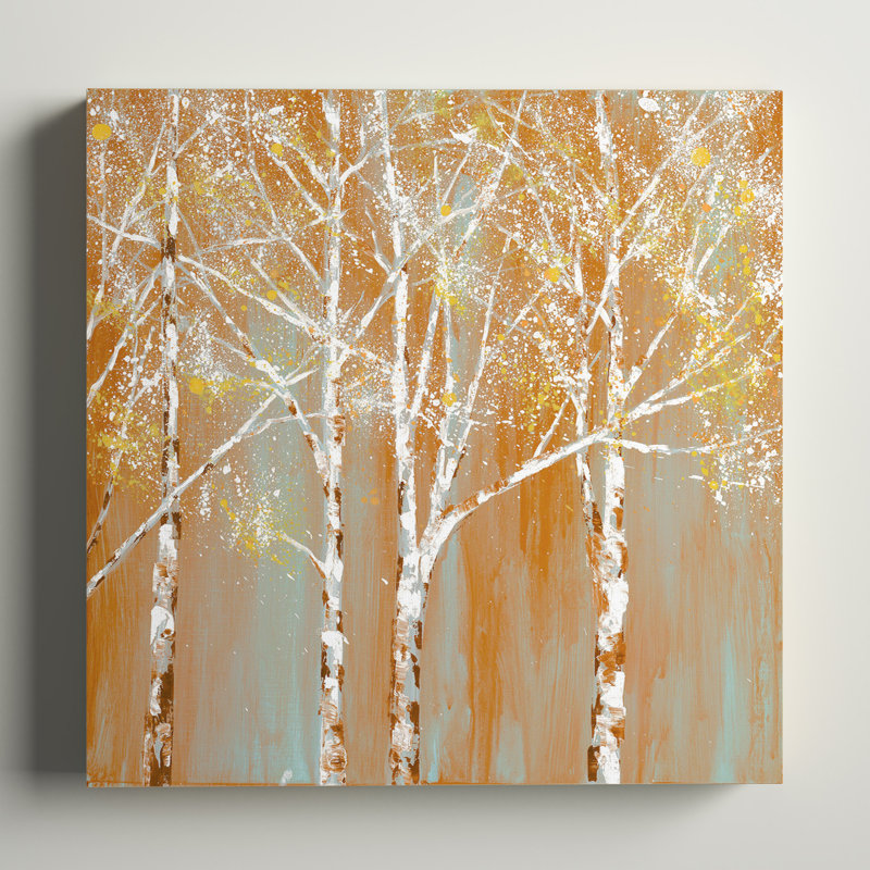 Reproduction d’art sur toile/bleu orange-imprimé sur toile, H 12 po x l 12 po