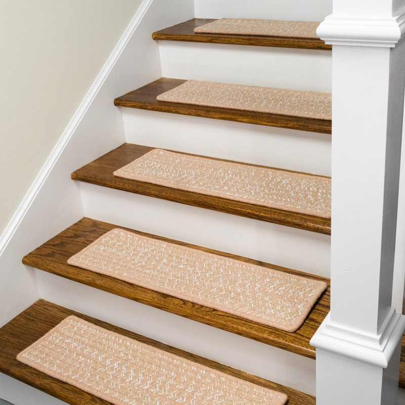 Tapis d'escalier en laine Abdrew Monterey, Beige