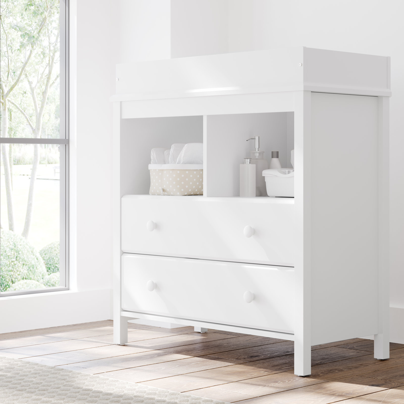 Alpine Changing Table Dresser, White