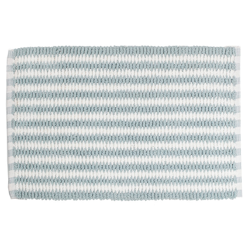 Macdougall Non-Slip Bath Mat, Blue/White