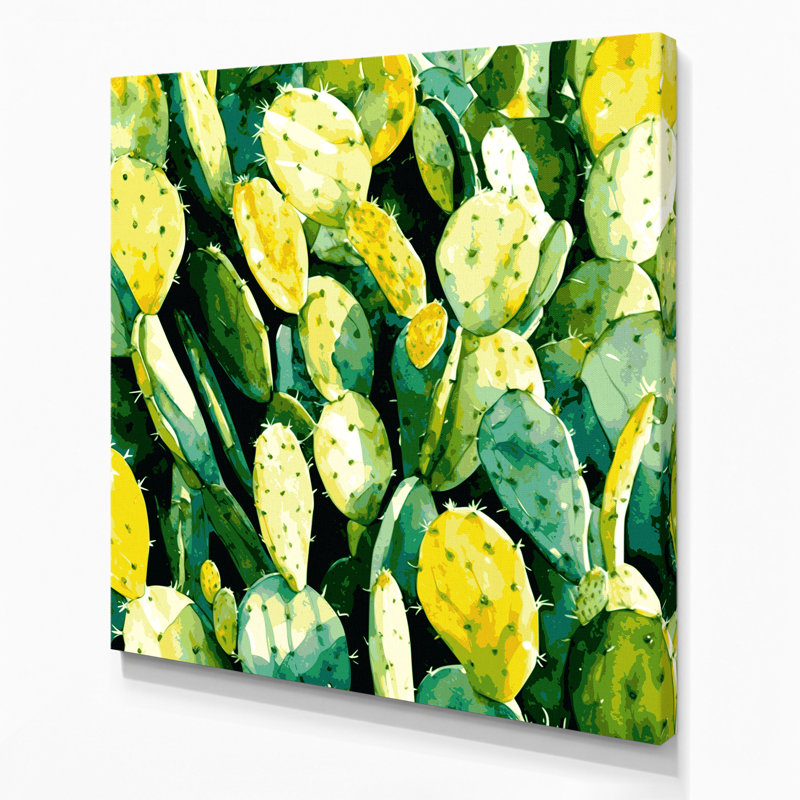 "Watercolor Botanical 79", art mural sur toile verte