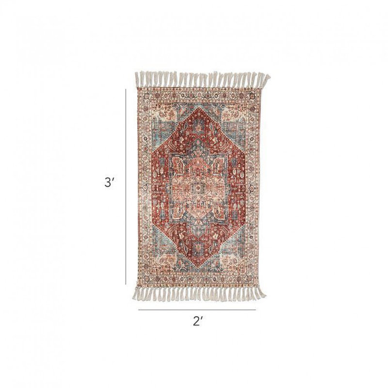 Tapis imprimé avec franges