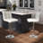 Flavienne Swivel Bar Stools Set Of 2 With Heavy-Duty Metal Base & Footrest Back-1555188989-1555188977