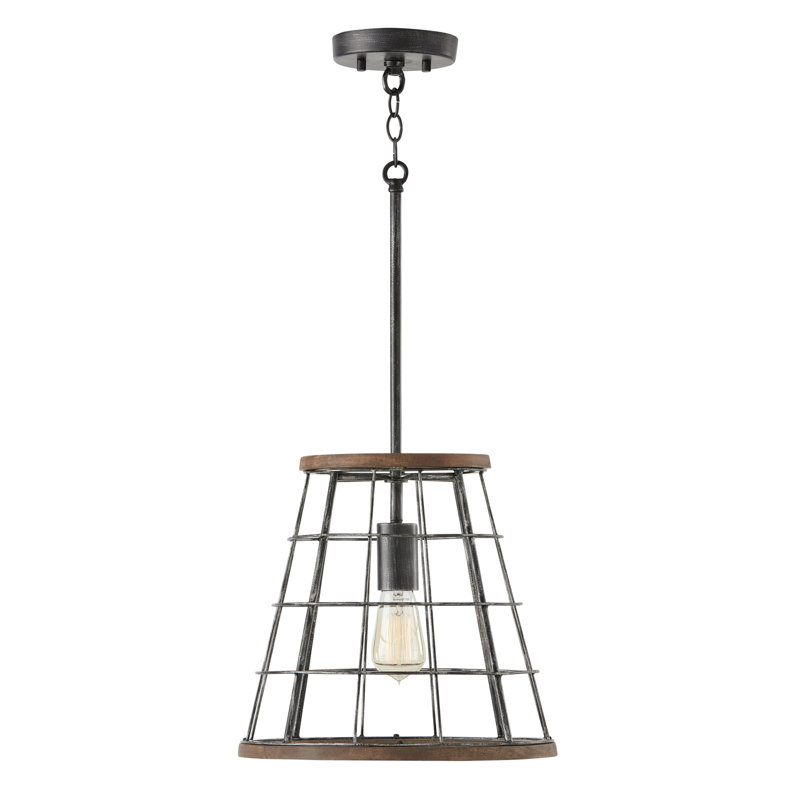 Gabourey 1 - Light Zinc/Wood Single Pendant