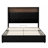 Queen Size Velvet Tufted Soft Bed Frame With USB Port And Night Light,52'' High Headboard With Rivet Decoration, Wing-Back Platform Bed With Headboard Shelf, Black-769682894-769682892