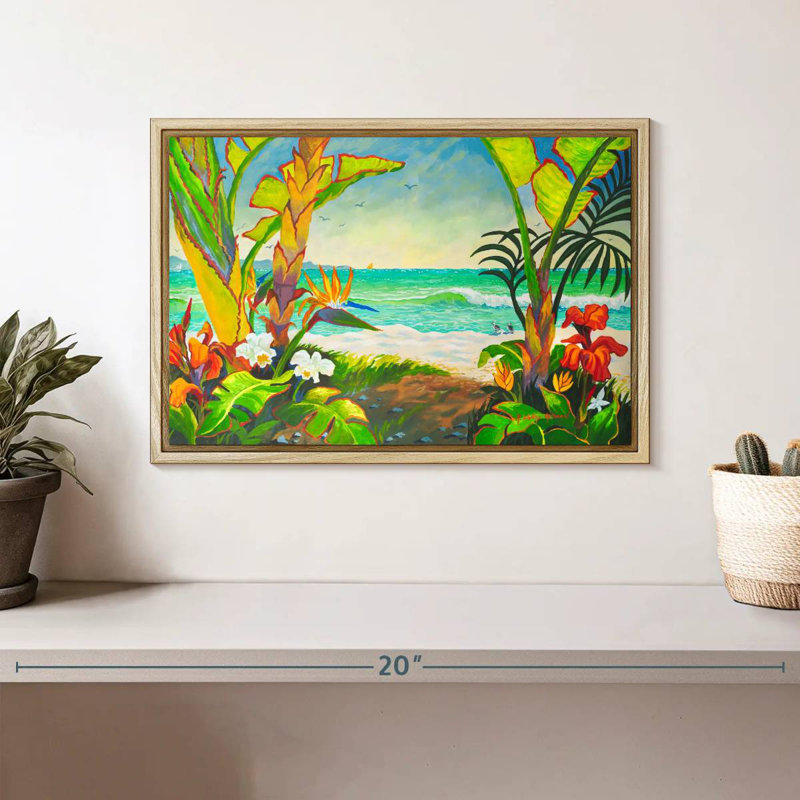 Time To Chill At The Tamsin, Floating Frame Natural Wood, 13" X 9"