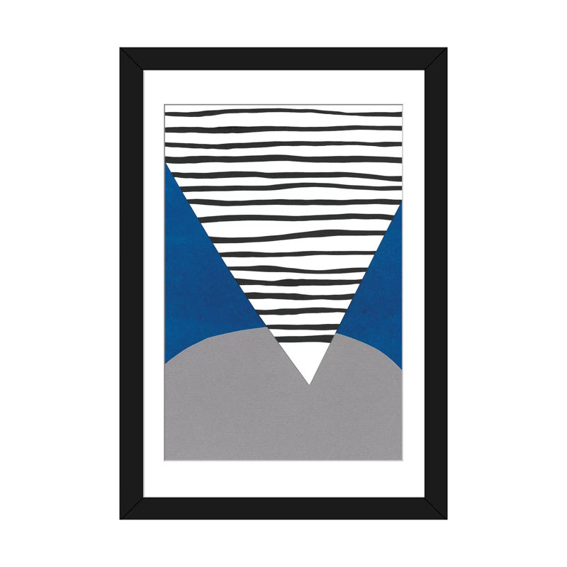 «Memphis, H 18 po x l 12 po x P 1,5 po, Papier d'art encadré noir