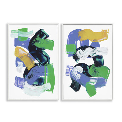 «Vibrant Abstract Tubes», ensemble de 2 giclées par Melissa Wang