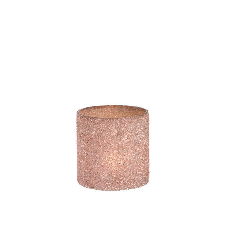 Glass Tabletop Hurricane, Pink