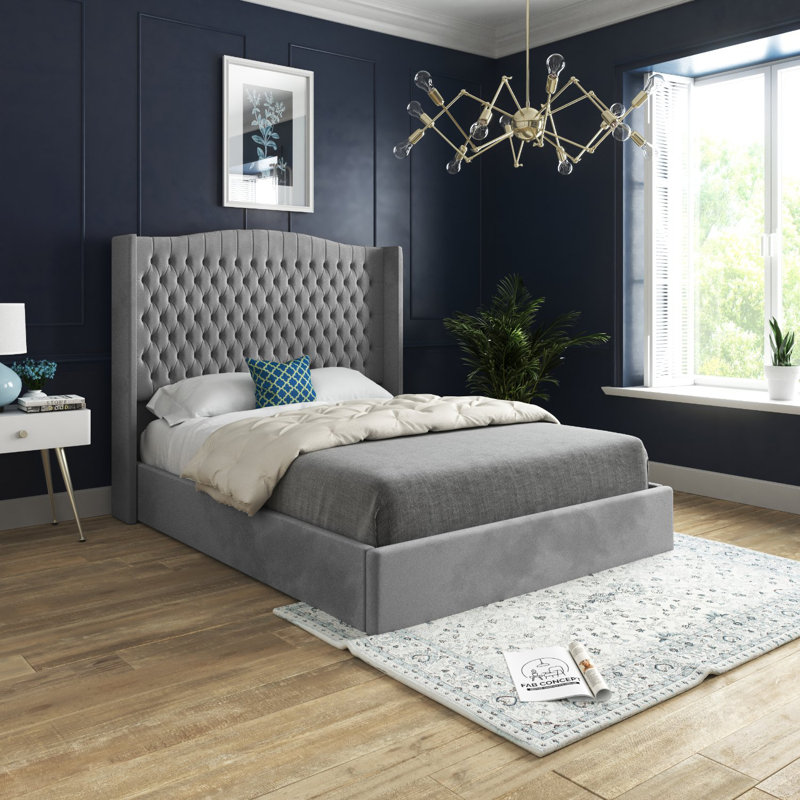Aldermary Upholstered Bed, Grey, Super King (6')