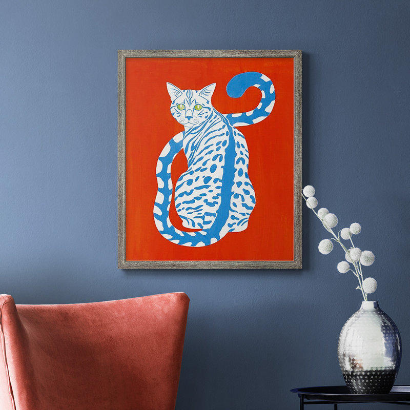 Toile encadrée complémentaire Complementary House Cat II - prête à être accrochée, Argent patiné, H 24 po x l 20 po
