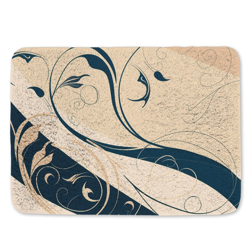 Ohrid Microfiber / Microsuede Non-Slip Bath Mat, 17"W x 24"L