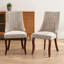Ensemble de 2 chaises d'appoint rembourrées, velours beige doux, pieds en bois massif, L 25,2 po x l 19,7 po x H 37,5 po