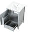 Meuble-lavabo de 20 pouces avec lavabo, gris, conception autoportante moderne, finition peinte simple, porte à fermeture douce, un tiroir, rangement à deux niveaux, tableau, lavabo en céramique de style gris 20 po, autoportant,