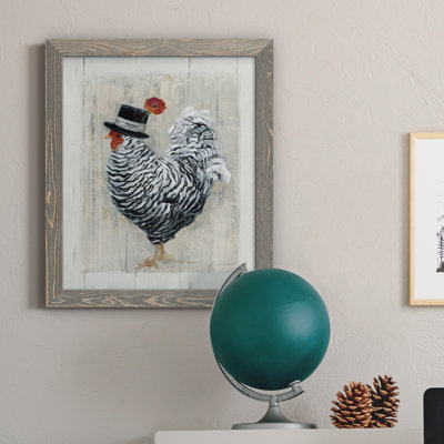 «Sunday Best Rooster», peinture sur toile à cadre flottant
