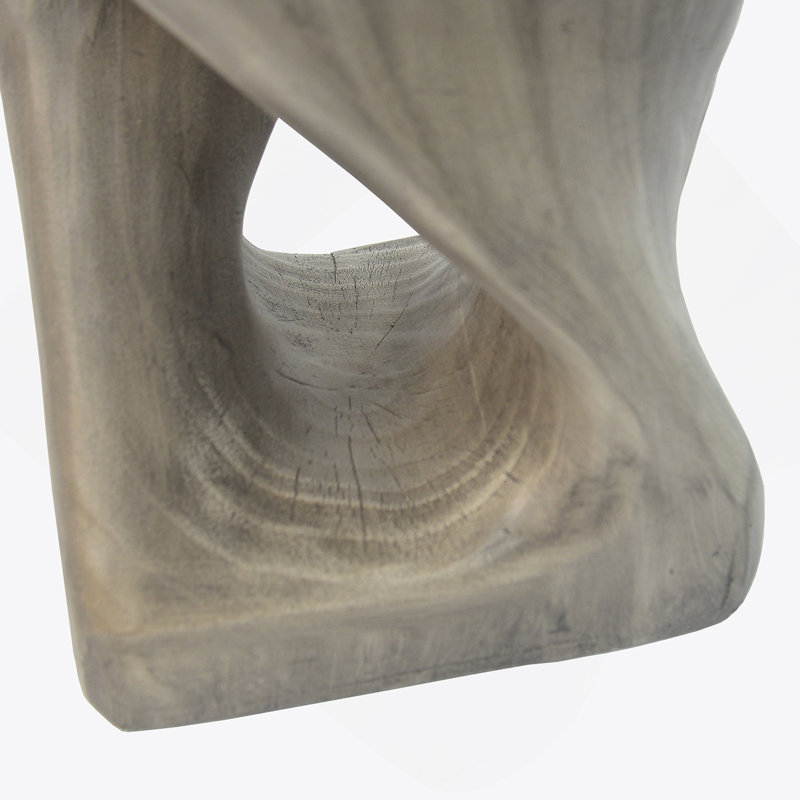 Table d'appoint MGO Twist Shape, texture semblable au bois, couleur grise, Gris