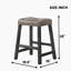 Ensemble de tabouret de bar rustique sans dossier rustique de 2 à 25 pouces avec siège en cuir brun, finition vieillie et structure robuste - Siège à hauteur de comptoir compact pour la cuisine et le bar-1682224203-1682224564