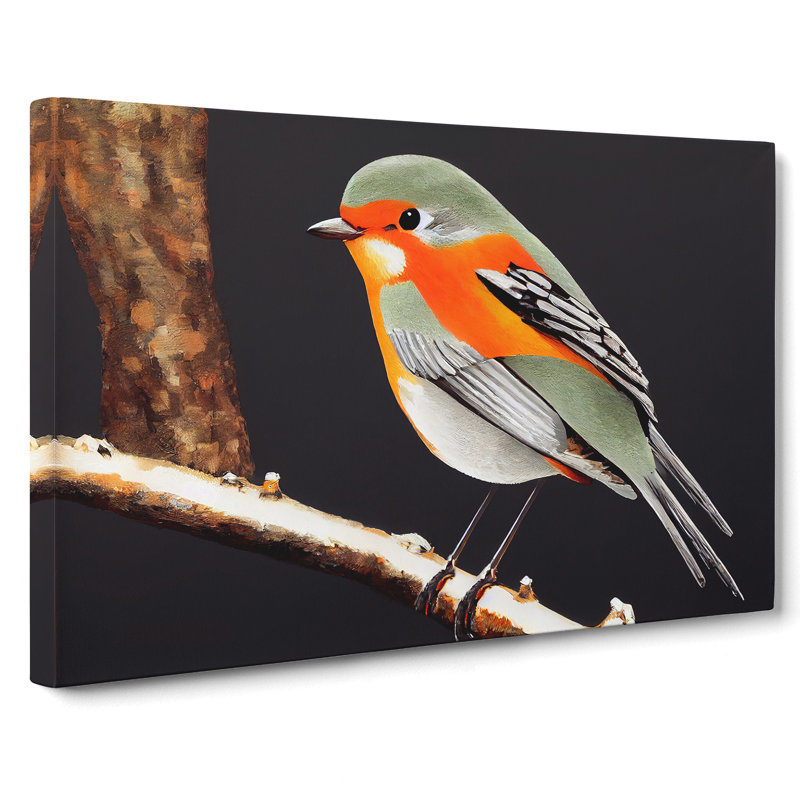 Enchanting Robin Bird - Wrapped Canvas, 35cm H x 50cm W x 3cm D