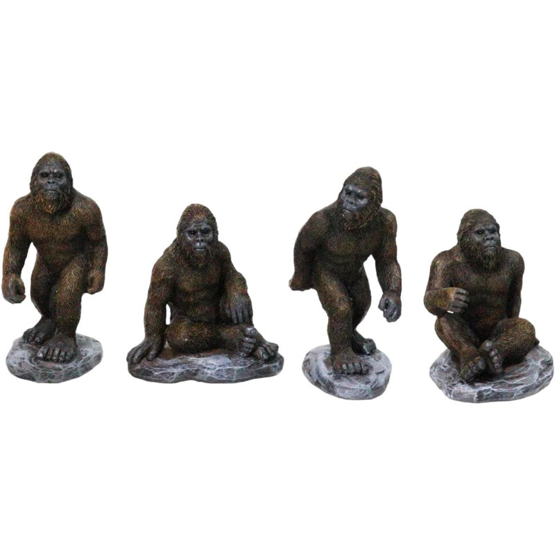 Ensemble de 4 figurines de grands singes Cryptid de Sasquatch