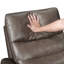 Fauteuil inclinable manuel pivotant Cax, tirette, cuir brun foncé-119906969