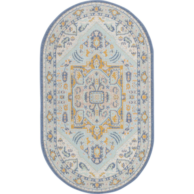 Matthei Oriental Indoor Rug, Oval 3' x 5'3"