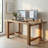 Solid Wood Computer Desk, 63" Large Farmhouse Executive Office Desk