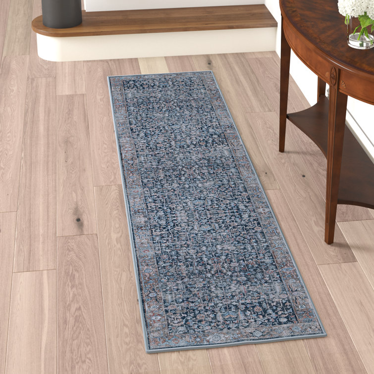 Kugler Oriental Machine Washable Blue/Denim Area Rug