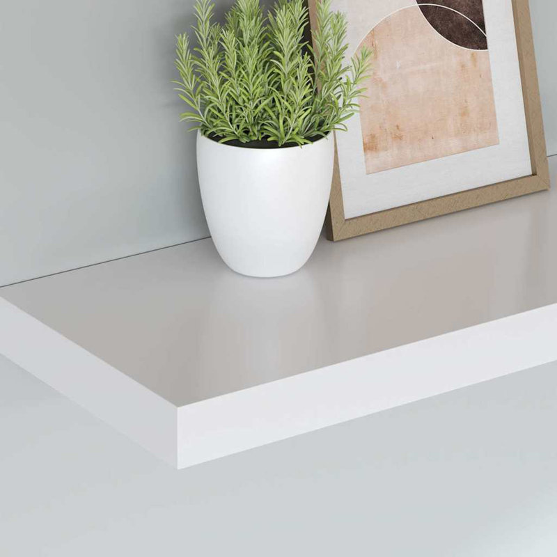 Tablette murale, Blanc, H 1,5 po x l 9,3 po x P 47,2 po