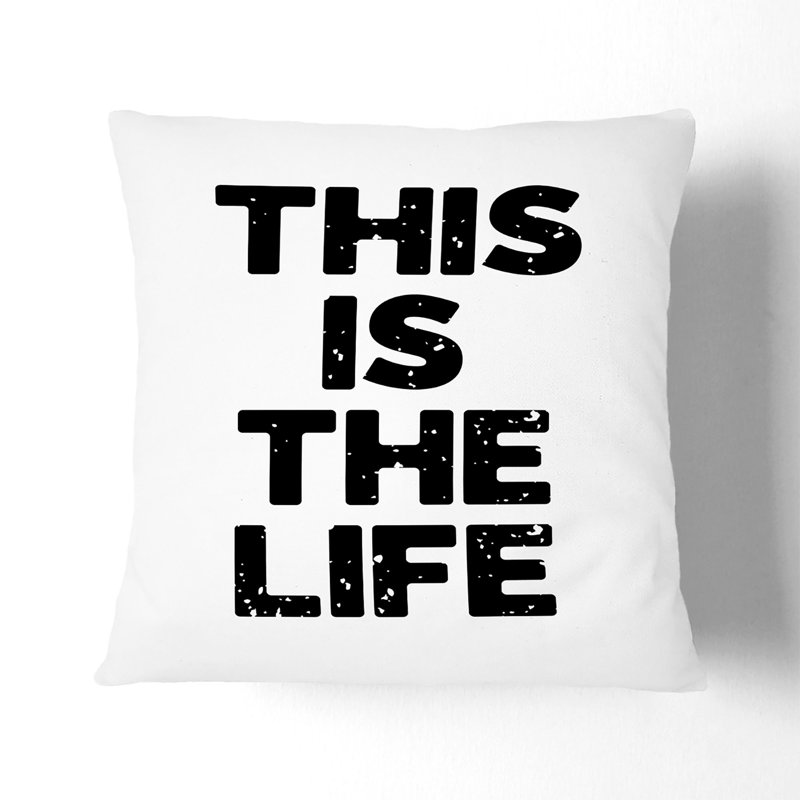 This Is the Life Scatter Cushion, Stone, 55cm H x 55cm W x 20cm D