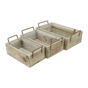 Addie Joy Woof Dog-Themed 3 Piece Solid Wood Crate Set Gracie Oaks