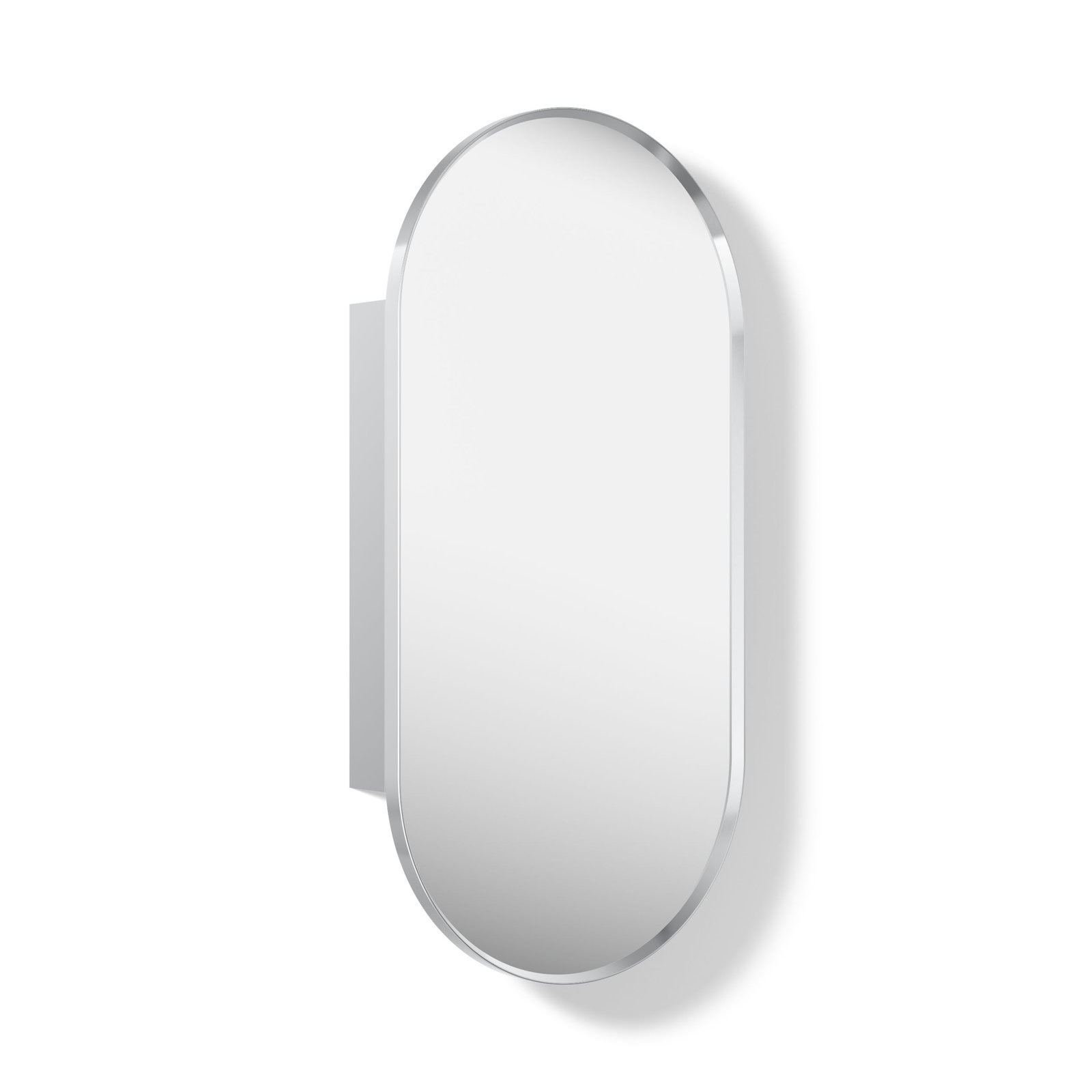 Verdera Capsule Medicine Cabinet, 40" H x 20" W x 5.55" D, Polished Chrome