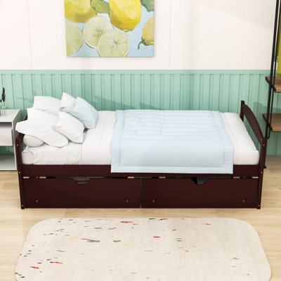 Kristle Twin 2 Drawers Wood Platform Bed