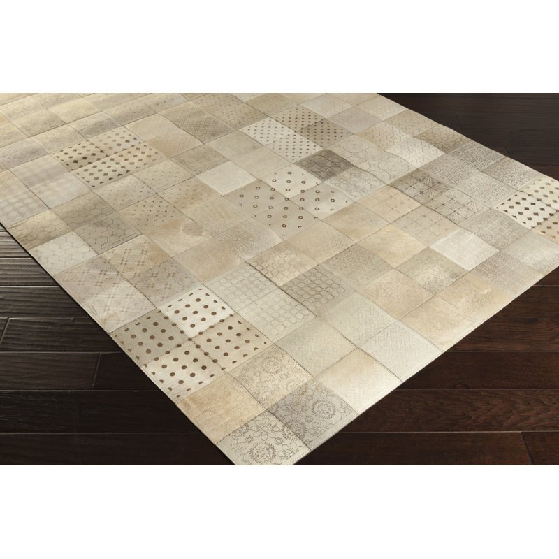 El Centro Leather Geometric Indoor Rug, Rectangle 2' x 3'