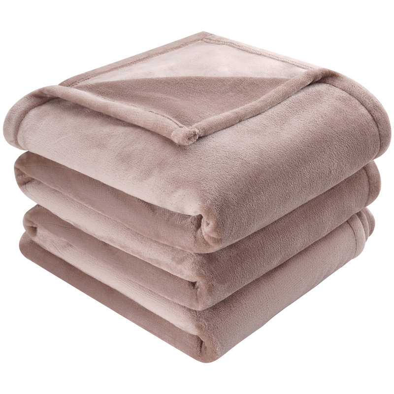 Plain Weave / Muslin Heated Throw Blanket, 90" W x 100" L, Pink