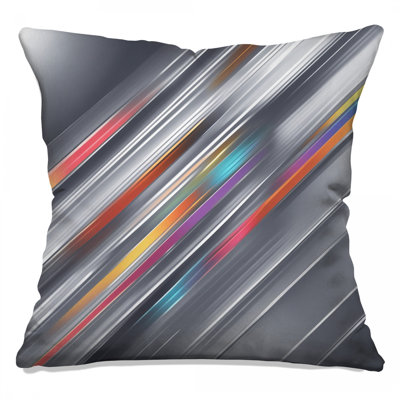 Coussins Diagonal Rainbow Stripes