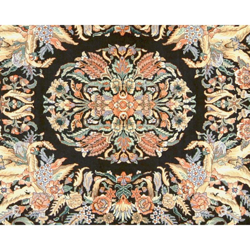 High-Quality Hand-Knotted Black Area Rug
