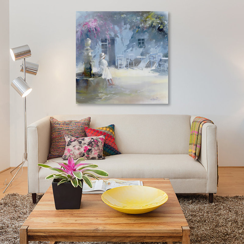 « idyllic blue », impression sur toile, H 37 po x l 37 po x P 1,5 po, Pas de tapis, Toile tendue