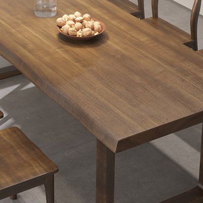 Japanese solid wood rectangular dining table set