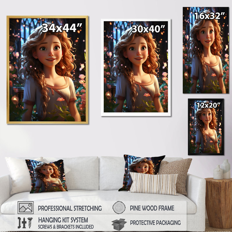 «Fairytale Princess II», reproduction sur toile, Toile tendue, H 20 po x l 12 po x P 1 po