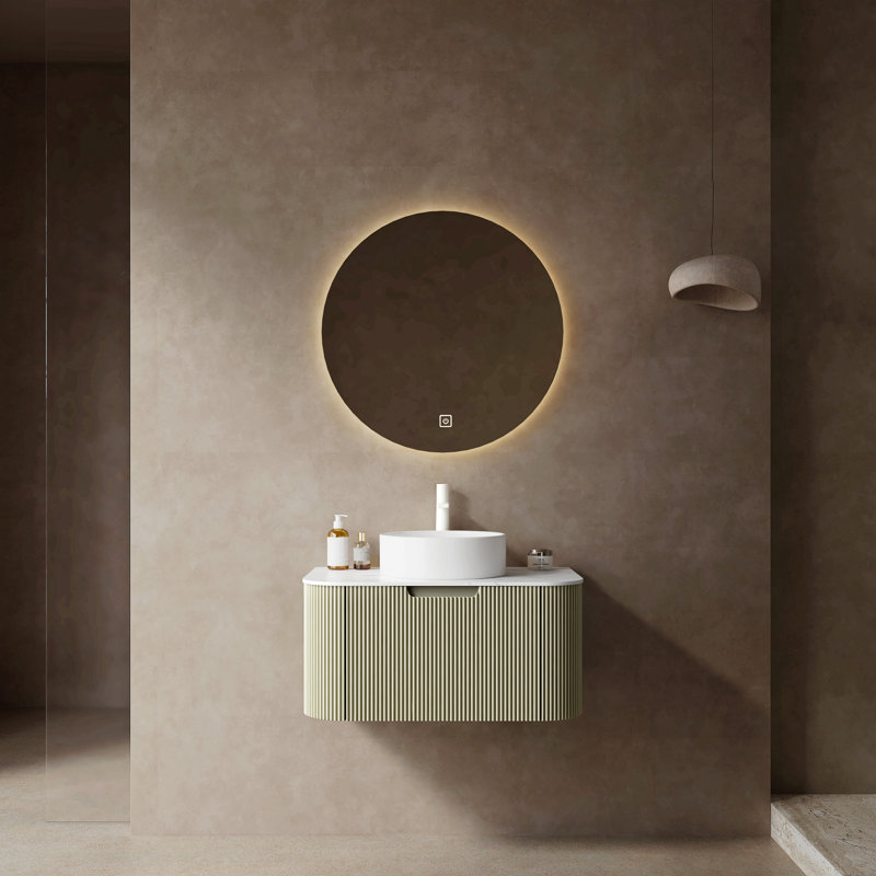 Meuble-lavabo de 36 po avec lavabo simple, meuble-lavabo encastré, armoire de rangement avec 2 portes et 2 tiroirs, fermeture en douceur, rangement multifonctionnel