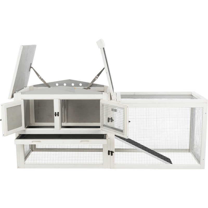 TRIXIE natura Insulated Outdoor Rabbit Hutch, Secure Run, Foam Insulation Walls