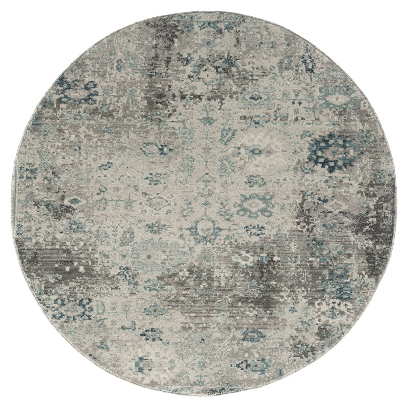 Tedford Abstract Indoor Rug, Round 6'