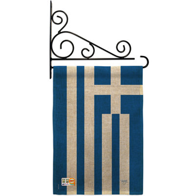 En toile jute à 2 côtés 19 x 13 po grèce drapeau de jardin