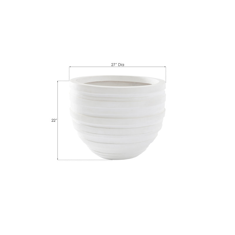 Pot à fleurs en résine June, H 22 po x l 27 po x P 27 po
