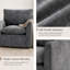 Fauteuil pivotant à 360 degrés, fauteuil club rembourré en tissu chenille gris, pour salon et chambre