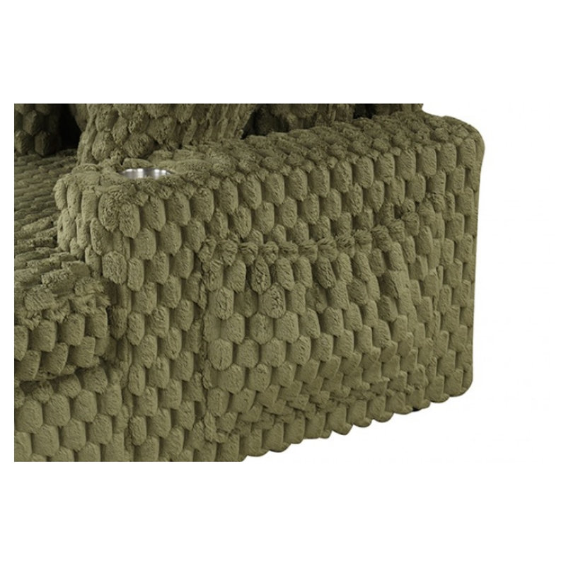 Chaise longue à 2 accoudoirs Crane, Vert olive