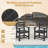 6 PCS Patio Dining Bench Set Outdoor HDPE Weather Resistant Table & Chairs Set Black-2086829458