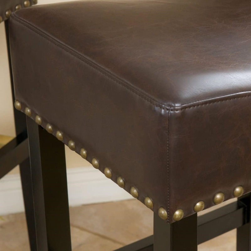 Ensemble de tabourets de comptoir en cuir sans dossier Inch
