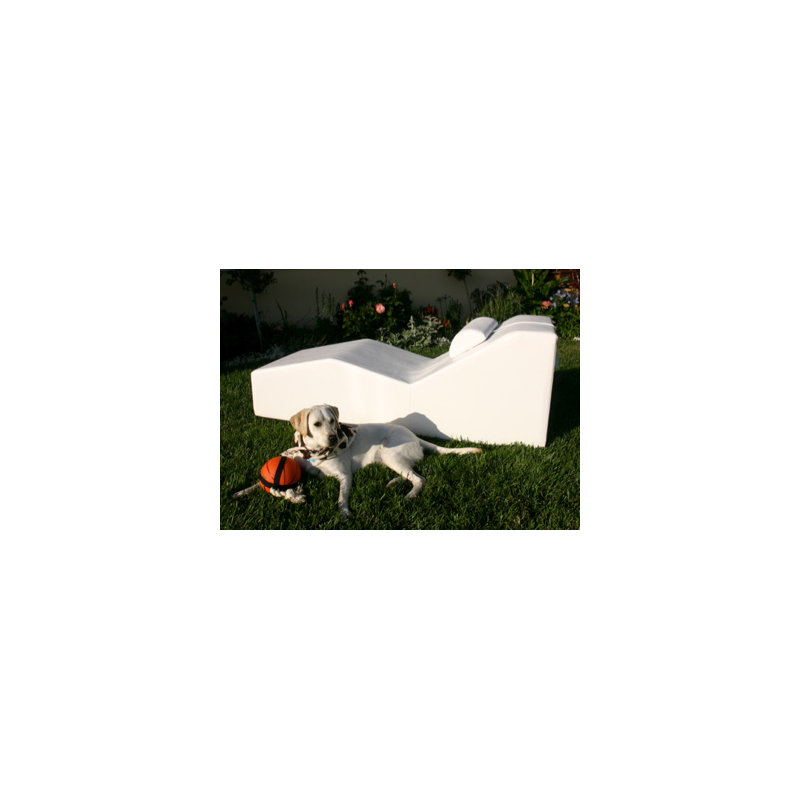 ClubNow Outdoor Chaise Lounge, Chill White