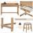 4-Piece Dining Bar Table Set With 3 Upholstered Stools, Multifunctional Dining Table With 3 Drawers,USB Port And A Power Strip